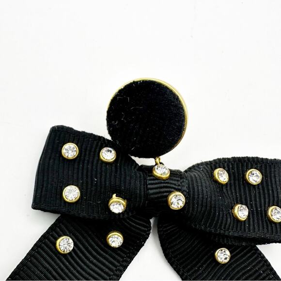 TUCKERNUCK Bow Earrings KATE Statement Retro Jewelry Black CZ Drop Dangle Preppy - Picture 6 of 9